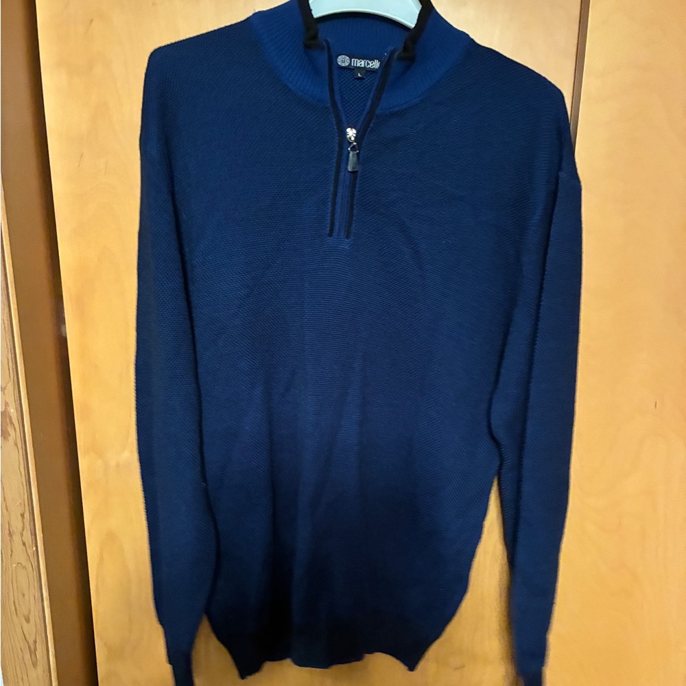 Marcello Mens Quarter Zip Sweater - mens size large